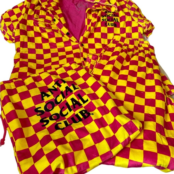 Anti Social Social Club NEW The Only Time I Can Think Velour Pajama Set Unisex - Picture 8 of 8